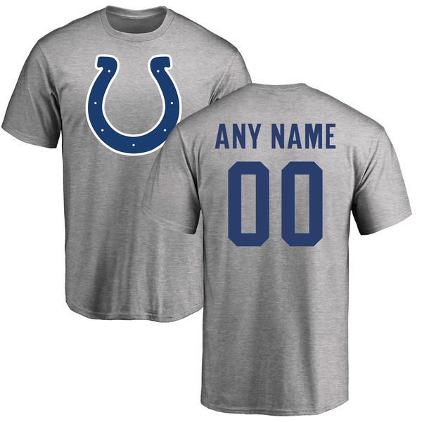 Men Indianapolis Colts NFL Pro Line Ash Custom Name and Number Logo T-Shirt->->Sports Accessory